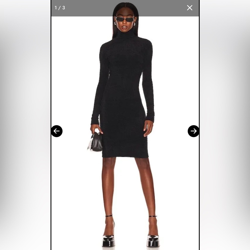 LPA REVOLVE sweater dress Black Mock Neck Long Sleeve Bodycon Dress